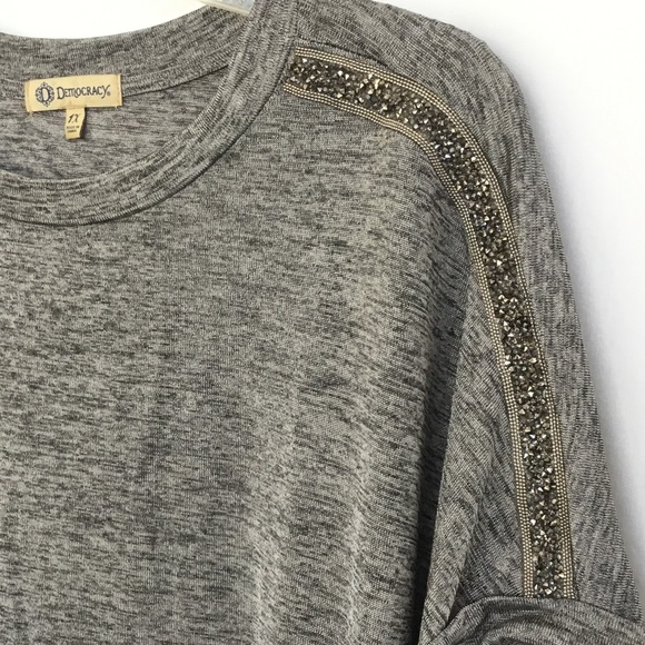 Democracy Tops - Democracy Women's Top Plus 1X Asymmetrical Gray